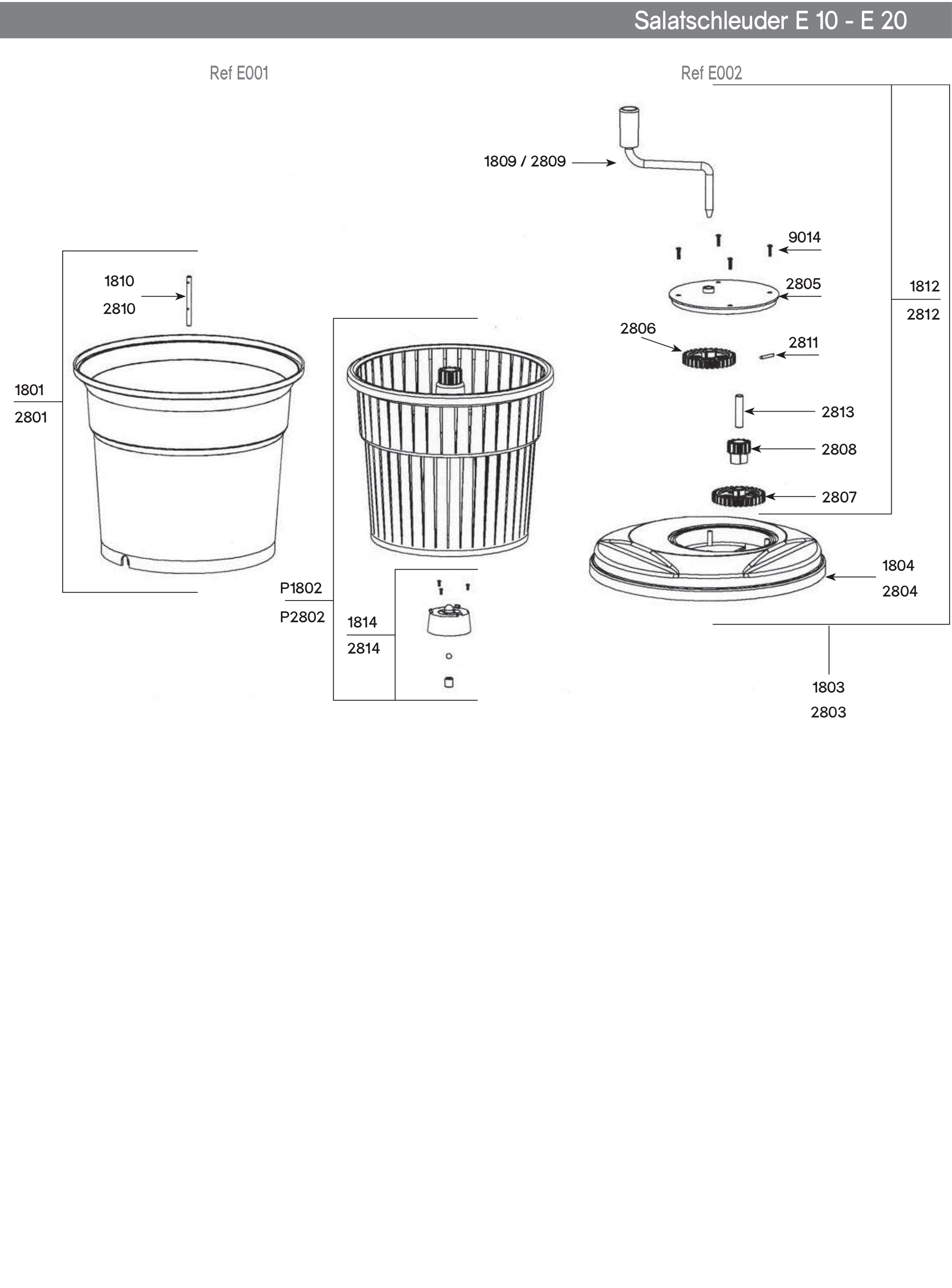 Salatschleuder E10 & e20 (E001 & E002)